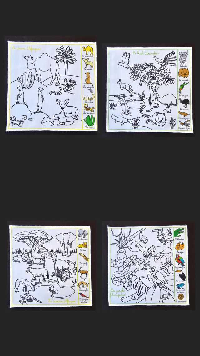 Petite feuille de coloriage lavable 